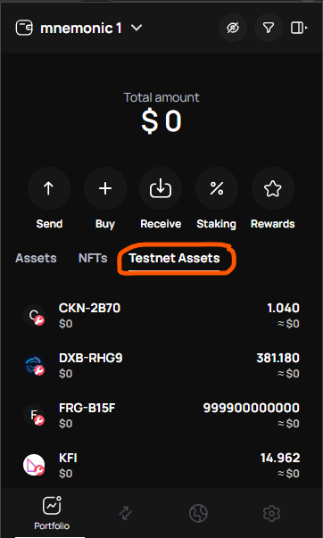 Enable Testnet Balance 2