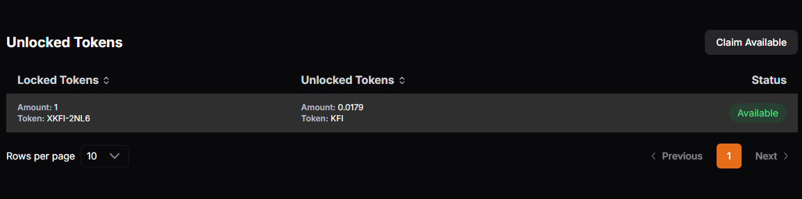 Unlocked Tokens